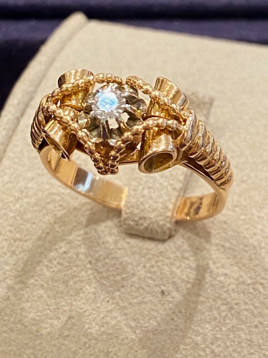 Vintage Rose Gold And Diamond Ring-photo-8