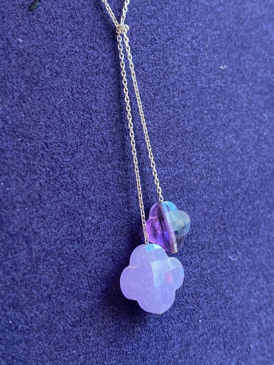Morganne Bello, White Gold & Amethyst Neglige Necklace-photo-4