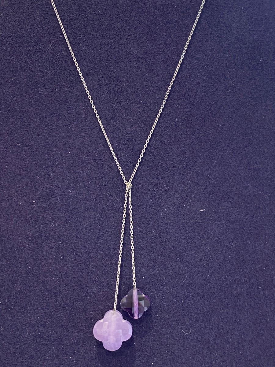 Morganne Bello, White Gold & Amethyst Neglige Necklace