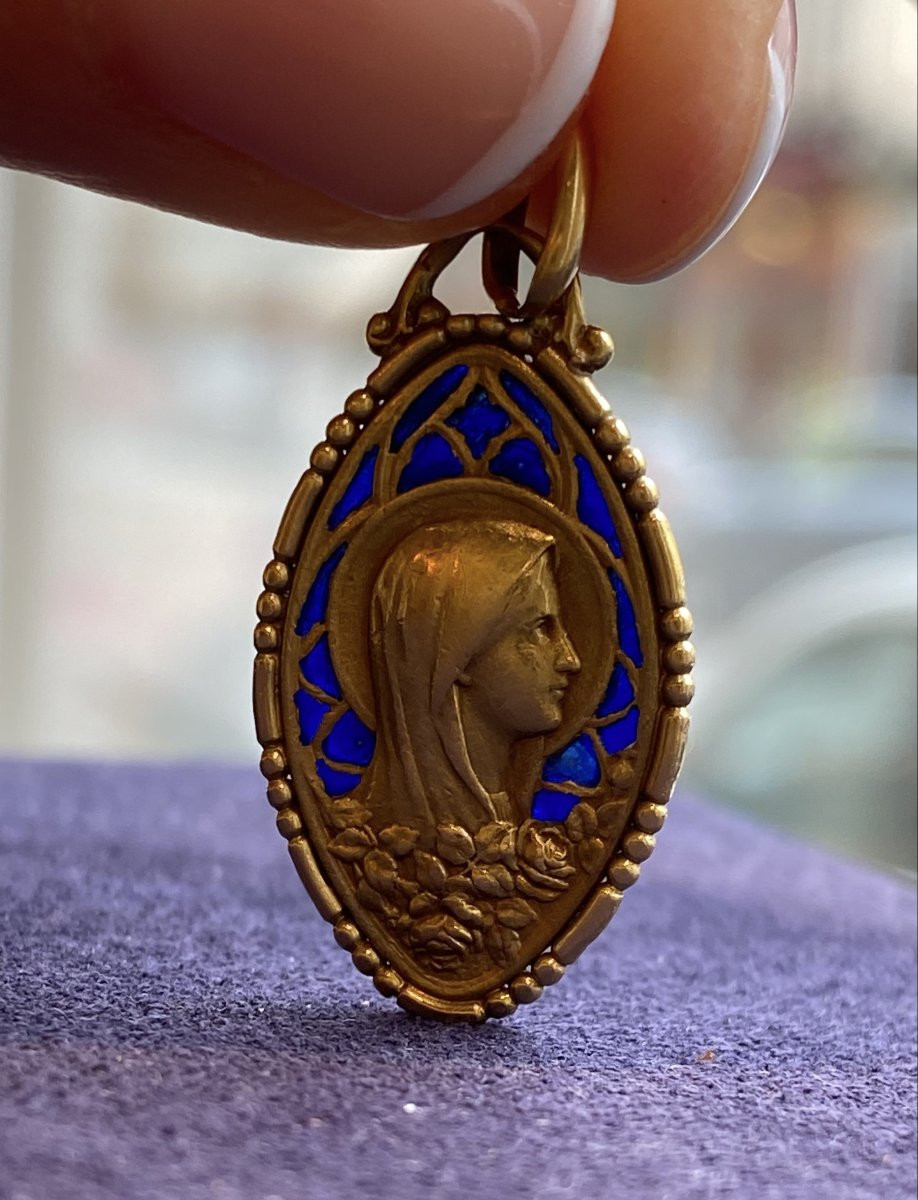 Medal Of The Virgin Plique A Jour Enamels-photo-3