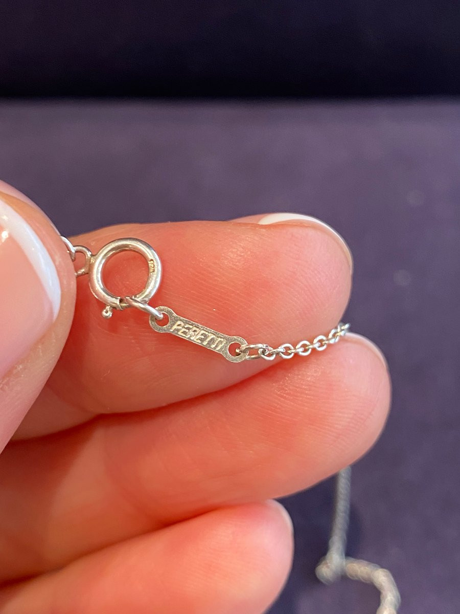 Tiffany & Co Par Elsa Peretti (1940-2021), Collier En Argent "bean"-photo-1