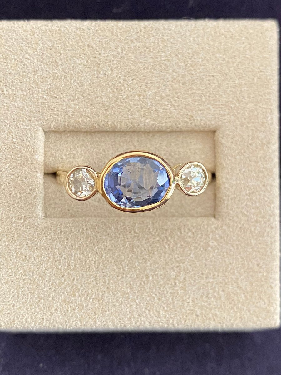 Antique Sapphire And Diamond Ring-photo-4