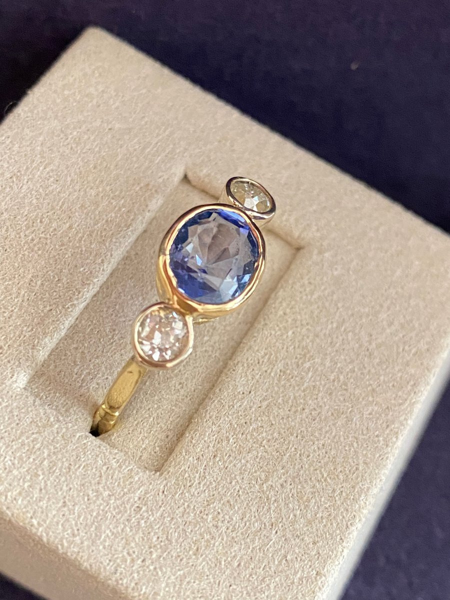 Antique Sapphire And Diamond Ring-photo-6