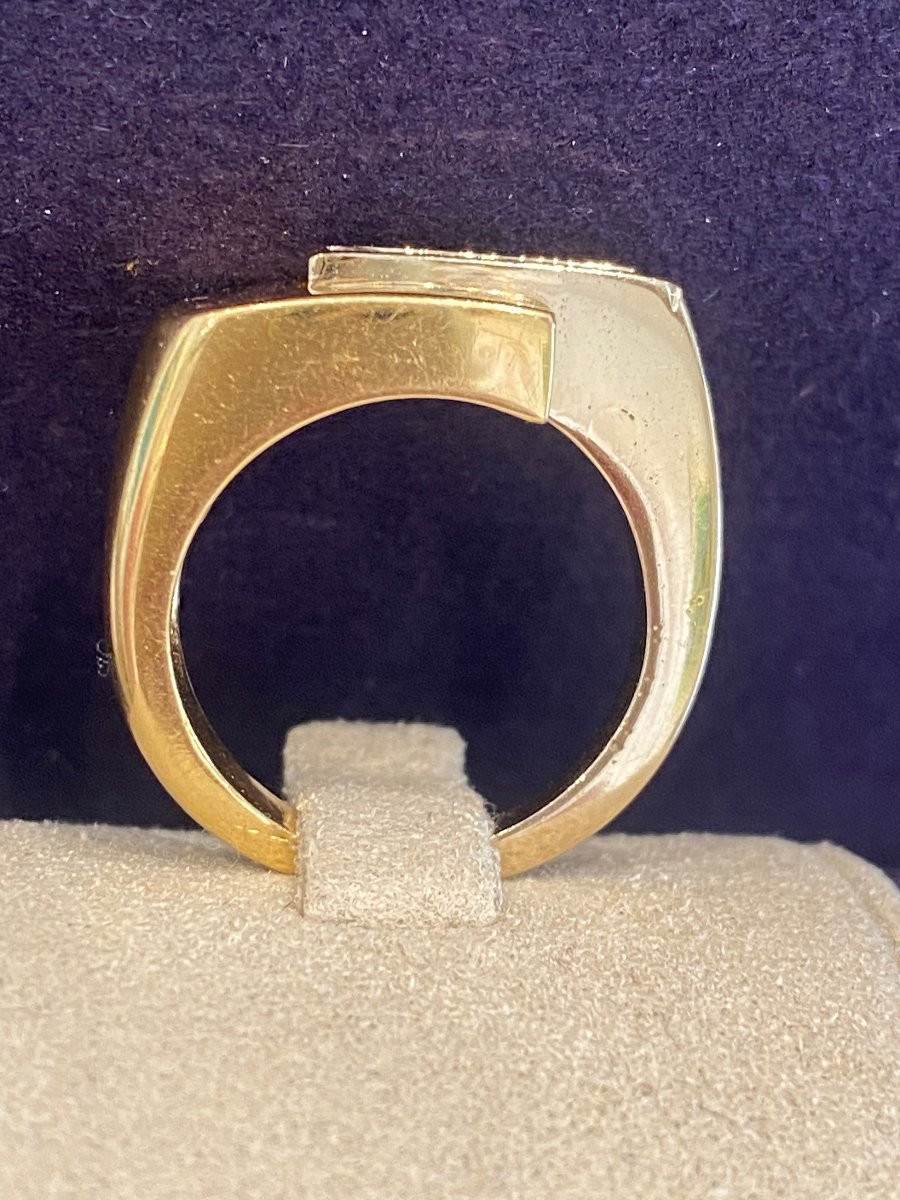 Bague moderniste deux ors & diamants-photo-4