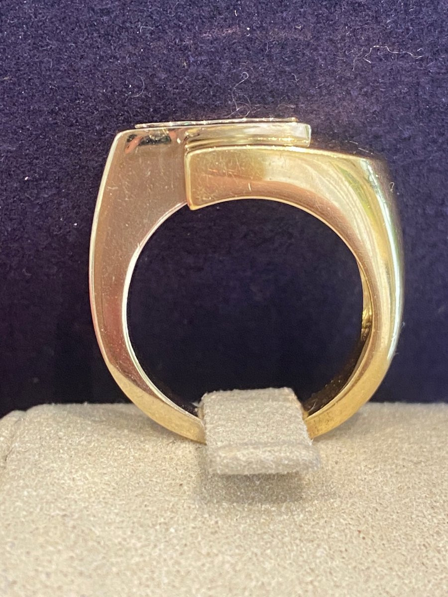 Bague moderniste deux ors & diamants-photo-5
