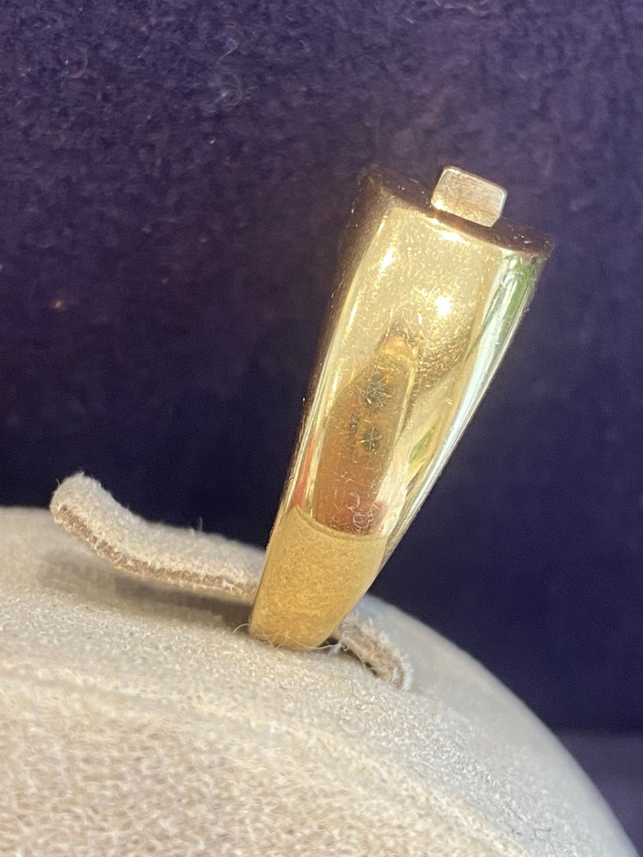 Bague moderniste deux ors & diamants-photo-6