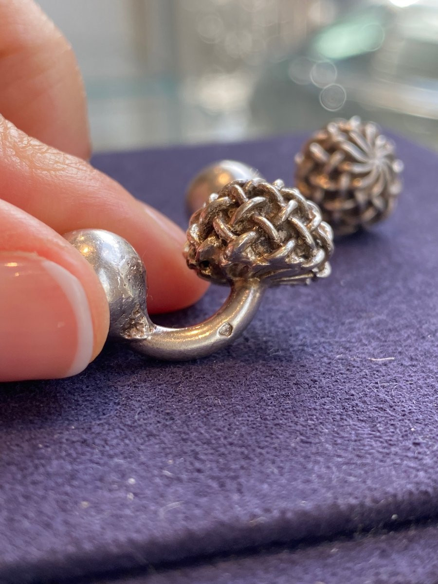 Gaetan De Percin (1904-1994), Pair Of Silver Cufflinks-photo-3