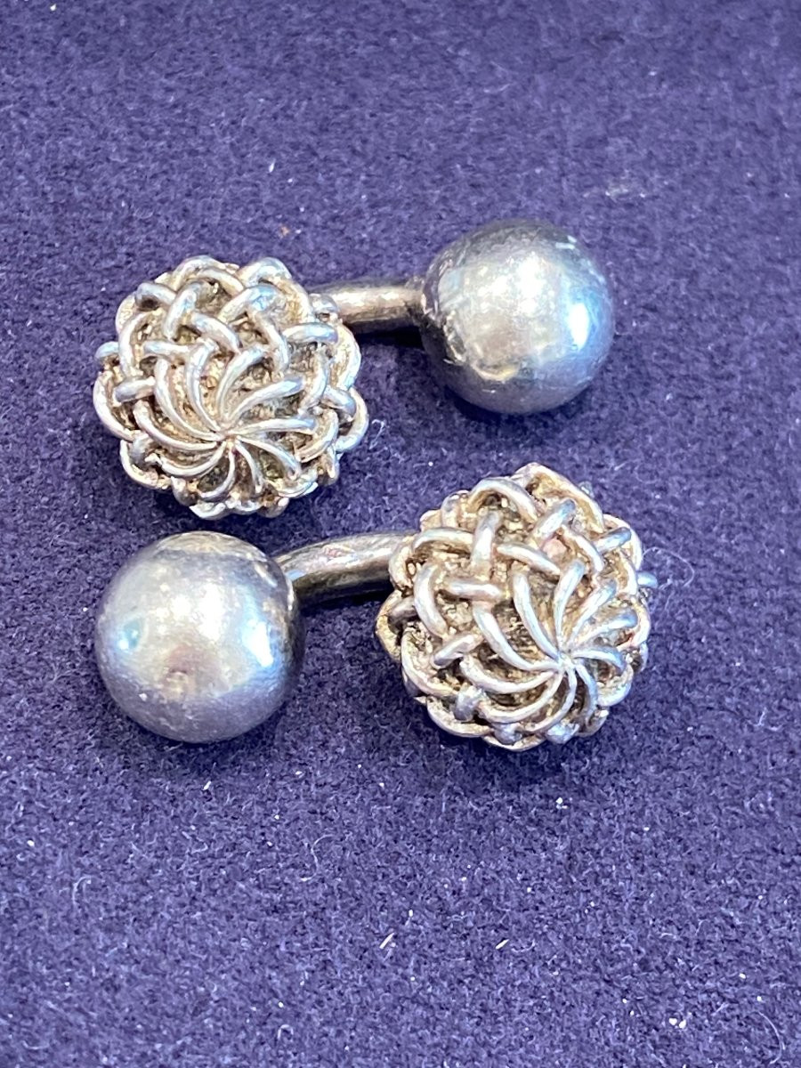 Gaetan De Percin (1904-1994), Pair Of Silver Cufflinks-photo-4