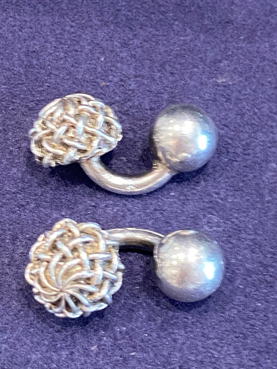 Gaetan De Percin (1904-1994), Pair Of Silver Cufflinks-photo-5