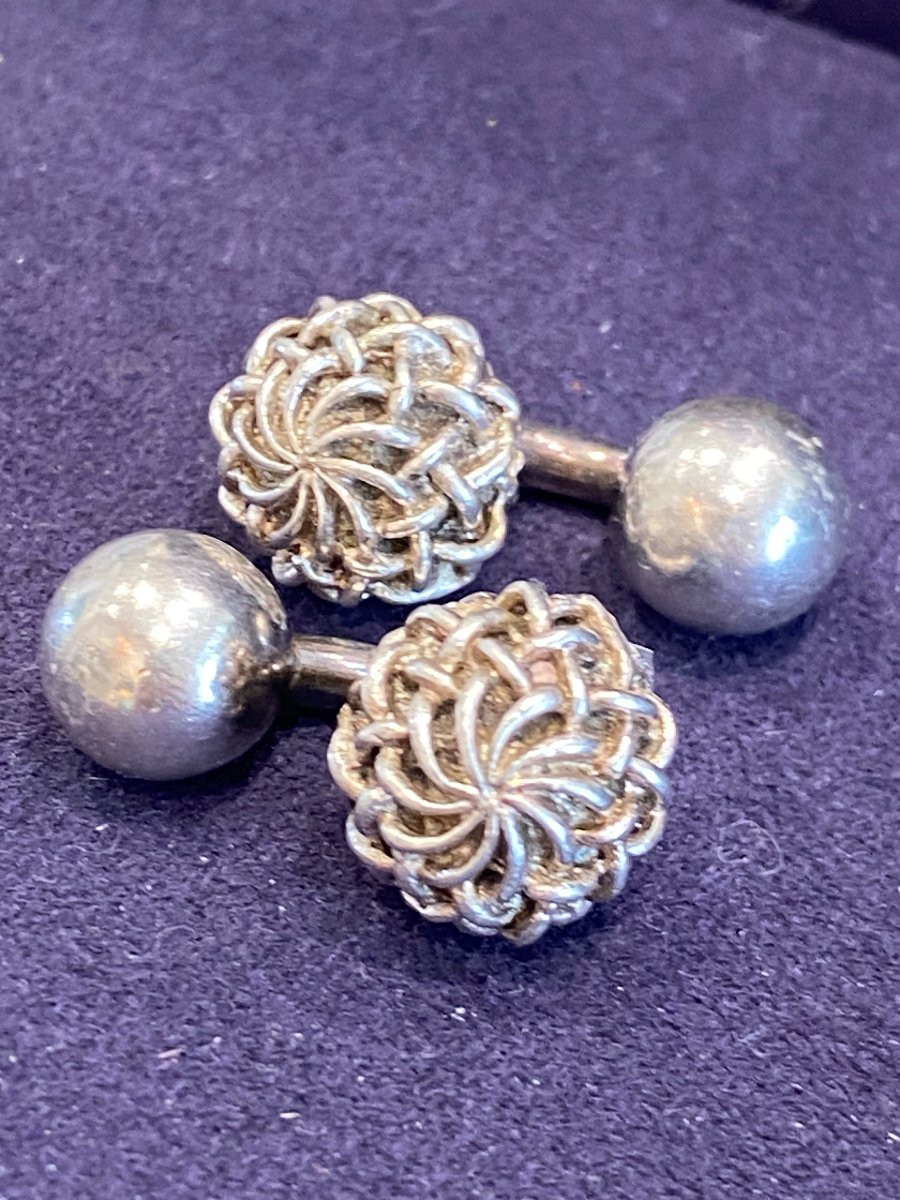 Gaetan De Percin (1904-1994), Pair Of Silver Cufflinks-photo-6