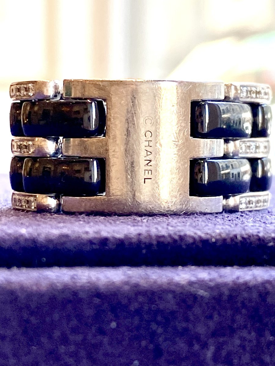 CHANEL, BAGUE ULTRA  CERAMIQUE  & DIAMANTS-photo-2