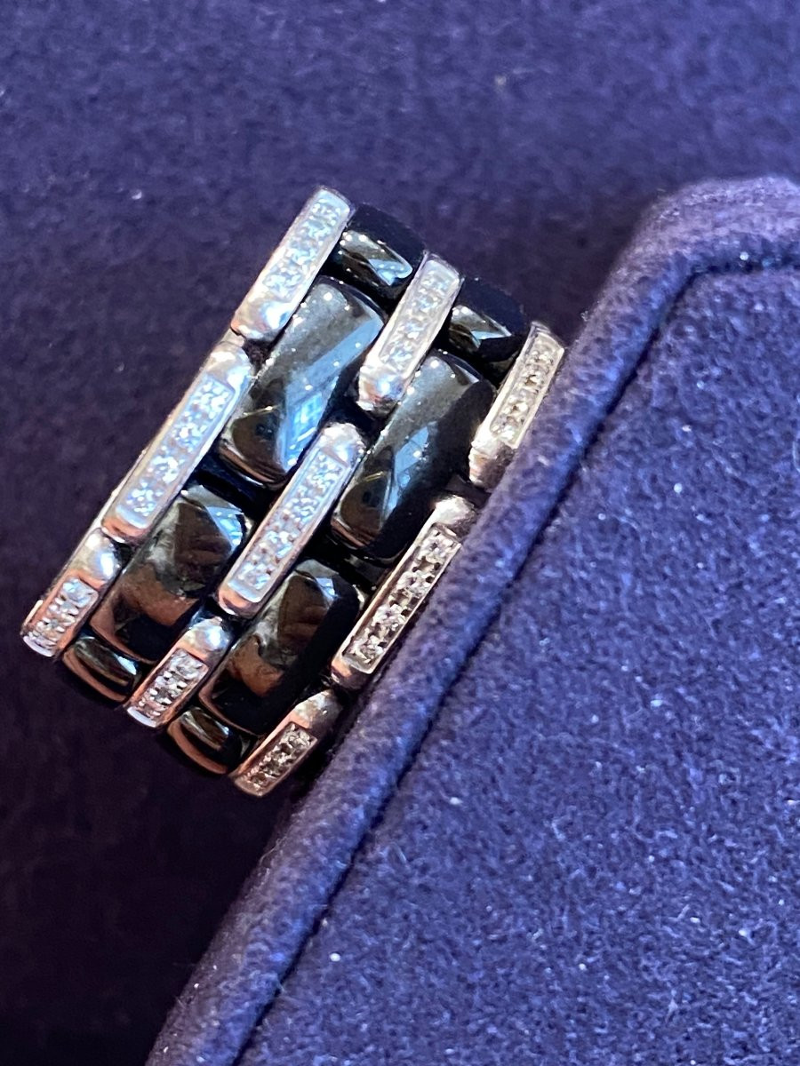 CHANEL, BAGUE ULTRA  CERAMIQUE  & DIAMANTS-photo-2