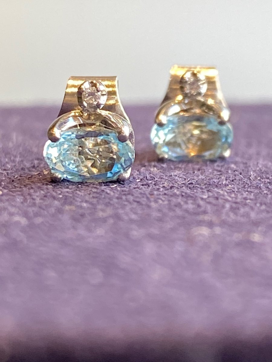 Boucles d'oreilles topazes bleues & diamants-photo-1
