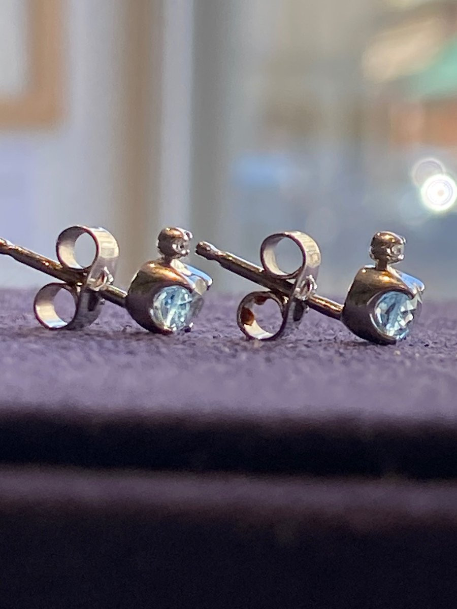 Boucles d'oreilles topazes bleues & diamants-photo-4