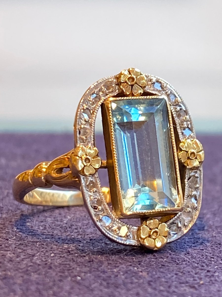 Antique Aquamarine Ring-photo-4