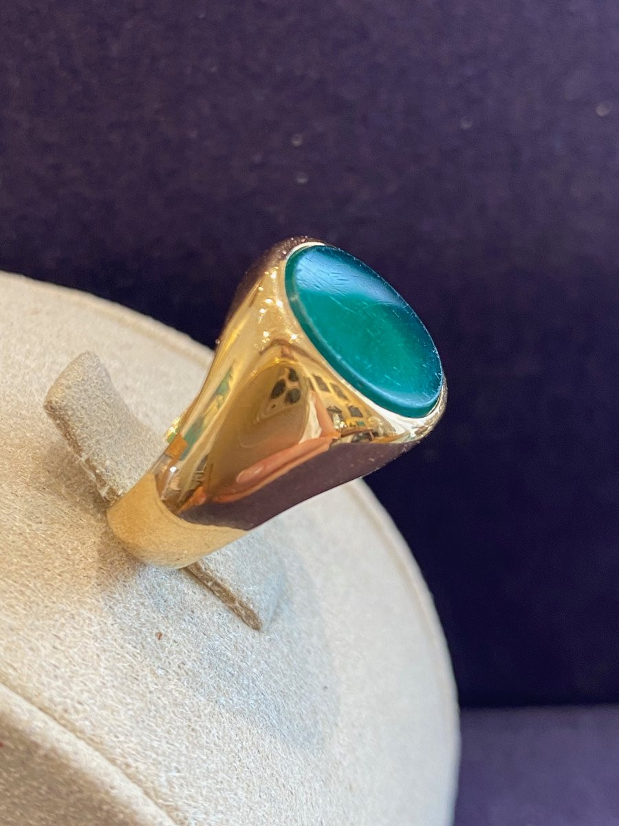 CHEVALIERE EN OR & CHRYSOPRASE-photo-3