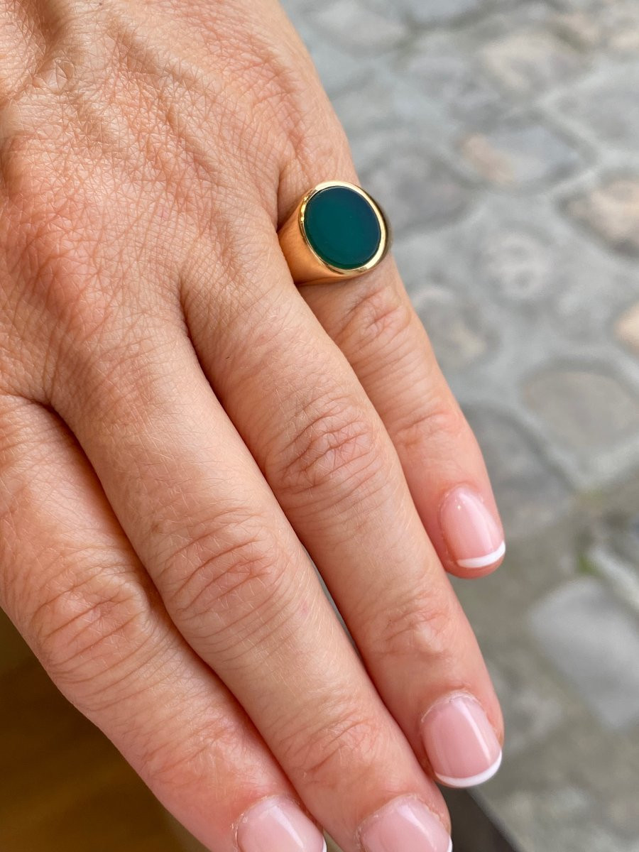 CHEVALIERE EN OR & CHRYSOPRASE-photo-4