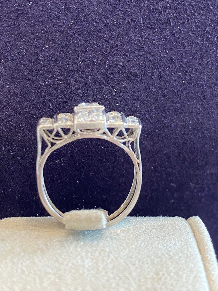 Art Deco Platinum & Diamond Ring-photo-4