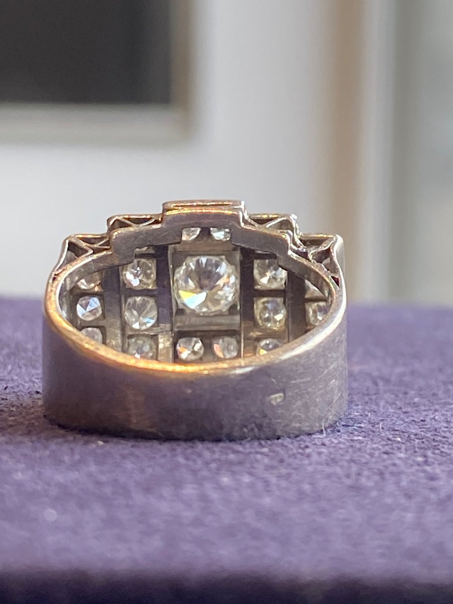 Art Deco Platinum & Diamond Ring-photo-1