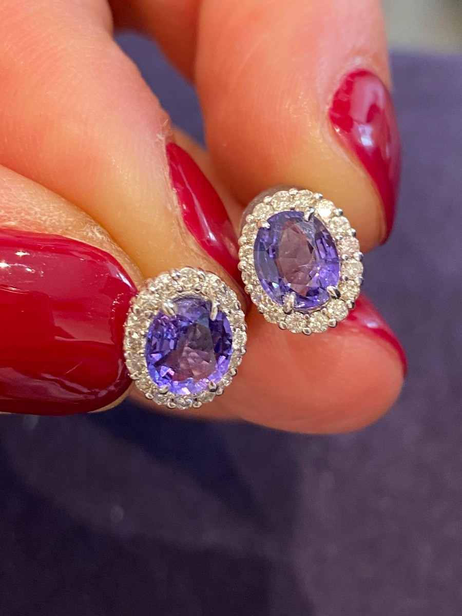 Sapphire Color Change Earrings