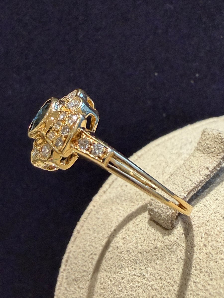 BAGUE MODERNE DIAMANTS & SAPHIR-photo-2