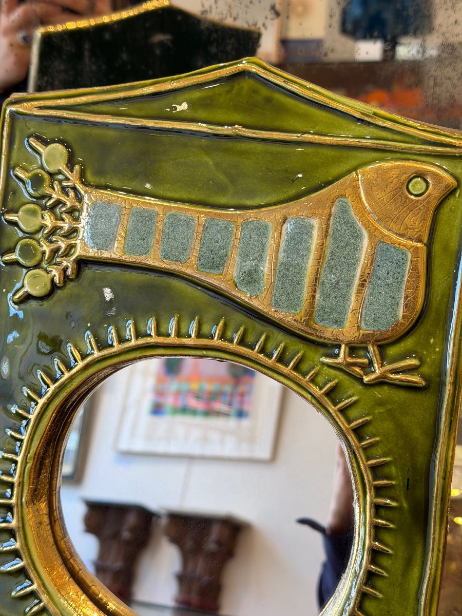 Mithe Espelt (1923-2020), “peacock” Mirror-photo-2