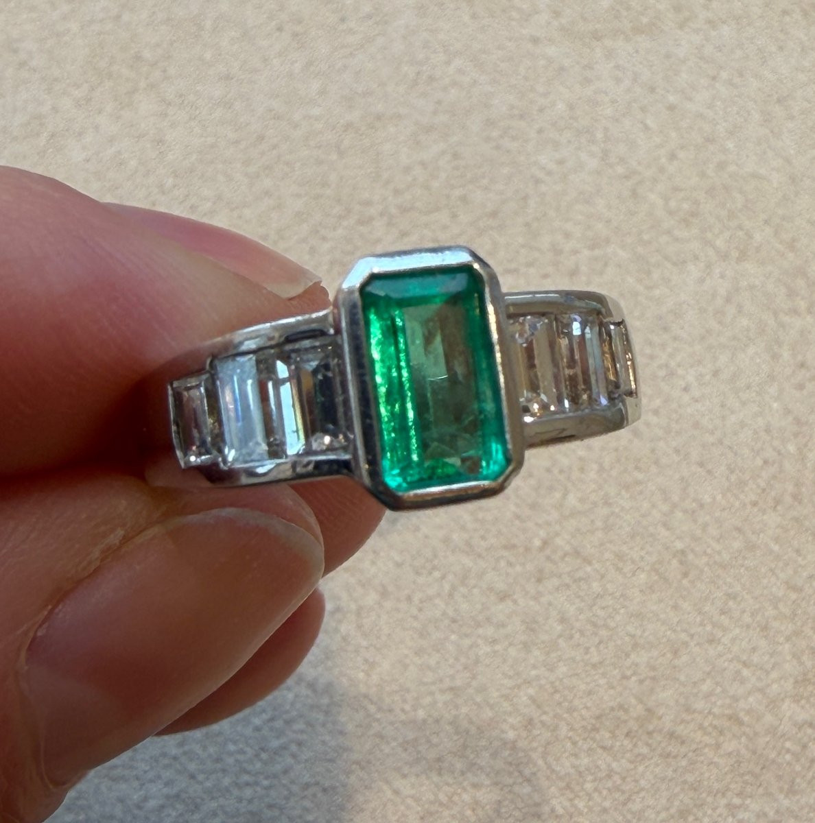 BAGUE EMERAUDE & DIAMANTS-photo-4