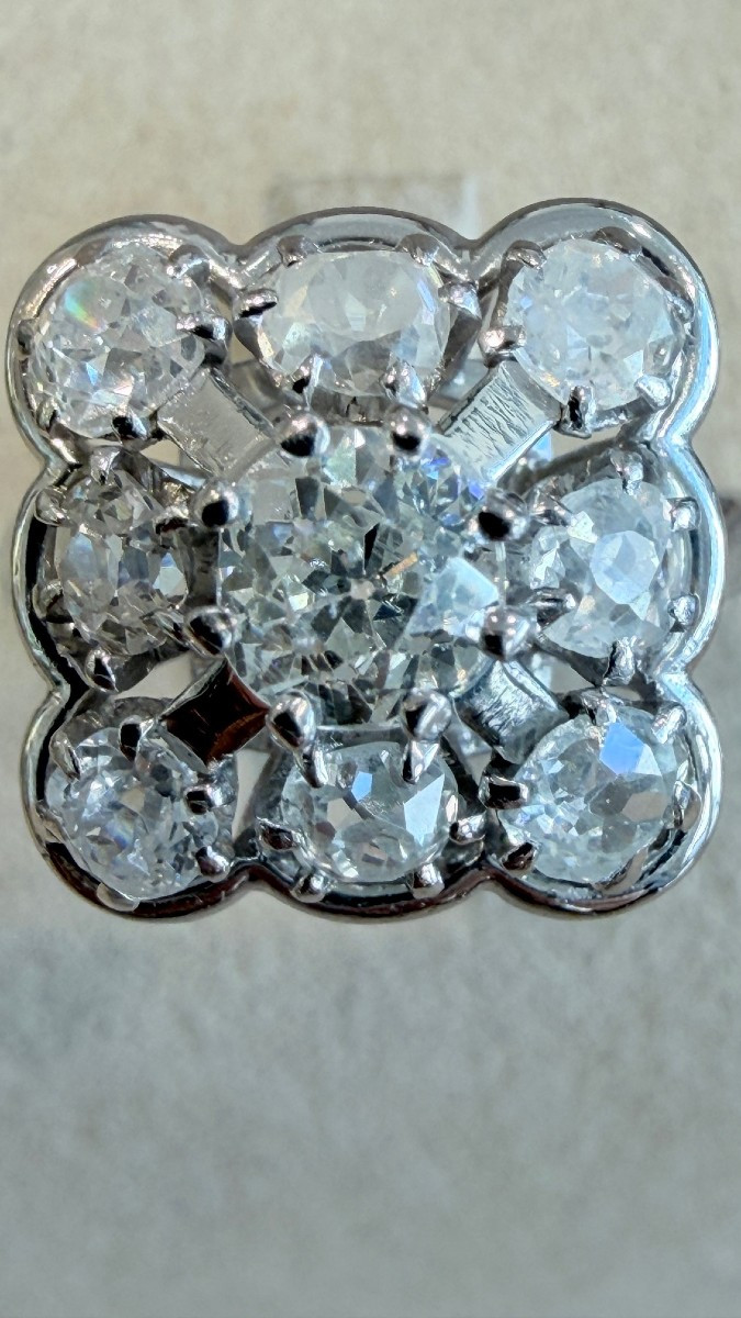 MAUBOUSSIN, BAGUE PLATINE & DIAMANTS