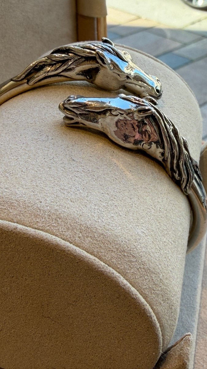 ARTHUS BERTRAND, BRACELET ARGENT TETES DE CHEVAUX-photo-2