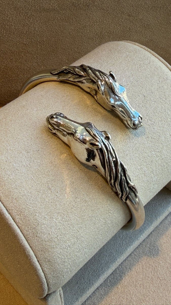 ARTHUS BERTRAND, BRACELET ARGENT TETES DE CHEVAUX-photo-4