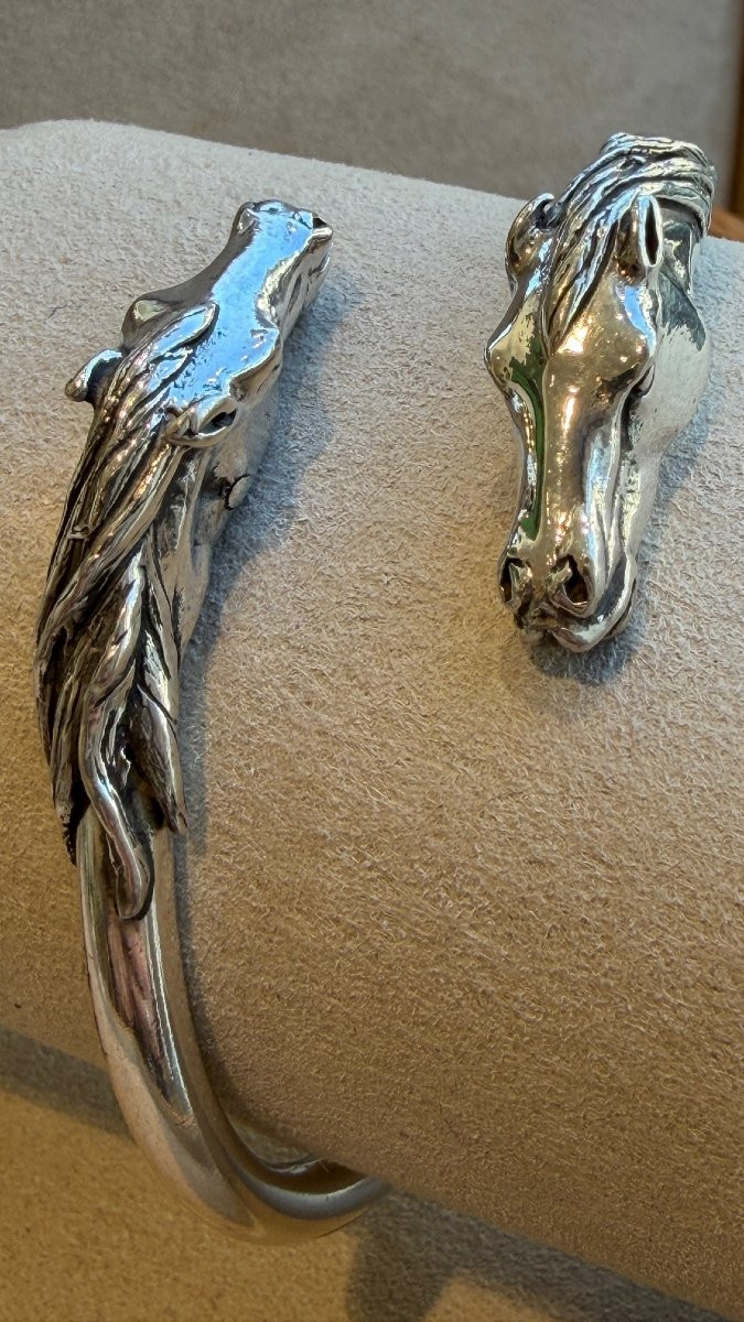 ARTHUS BERTRAND, BRACELET ARGENT TETES DE CHEVAUX-photo-1
