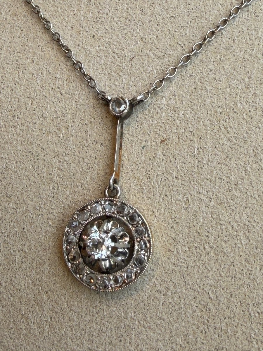 COLLIER PENDENTIF  CIBLE ART DECO-photo-1