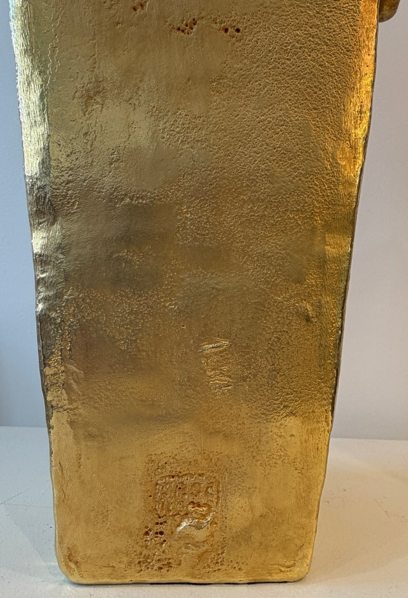 Pierre Casenove, Large Gilded Bronze Vase-photo-3