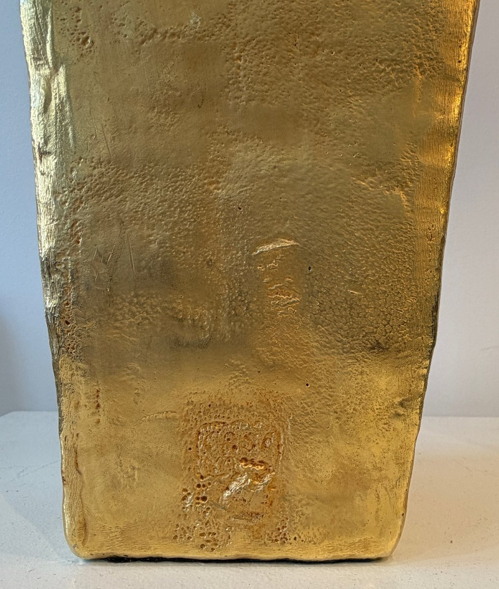 Pierre Casenove, Large Gilded Bronze Vase-photo-3
