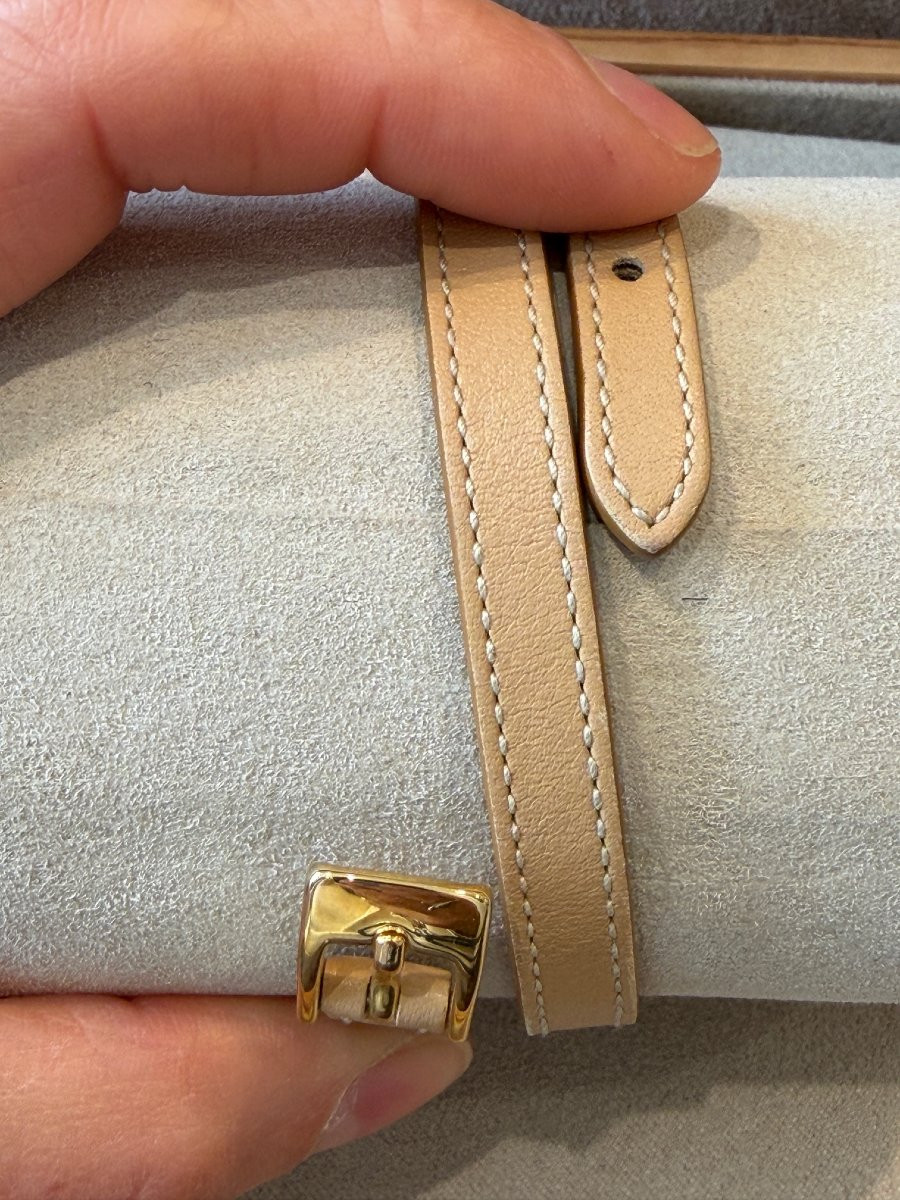 Messika, My Move Bracelet Yellow Gold & Beige/camel Leather-photo-2