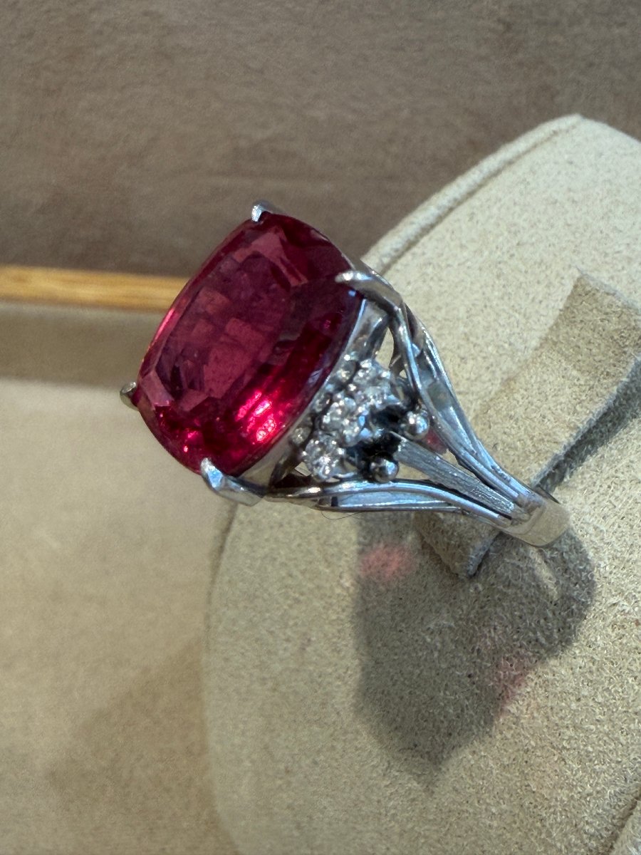 Antique Rubellite & Diamond Ring-photo-3