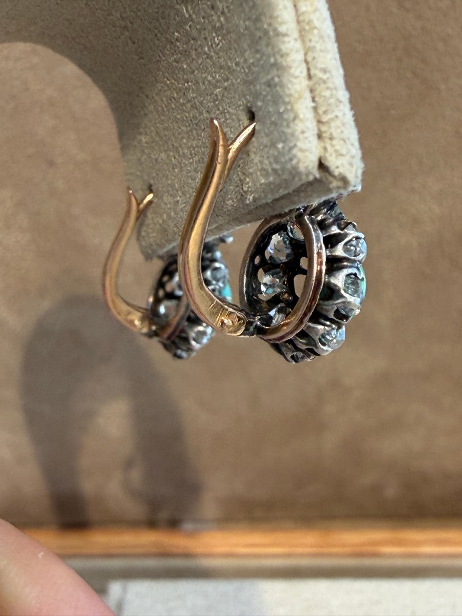 Diamond & Turquoise Dormeuse Earrings-photo-1