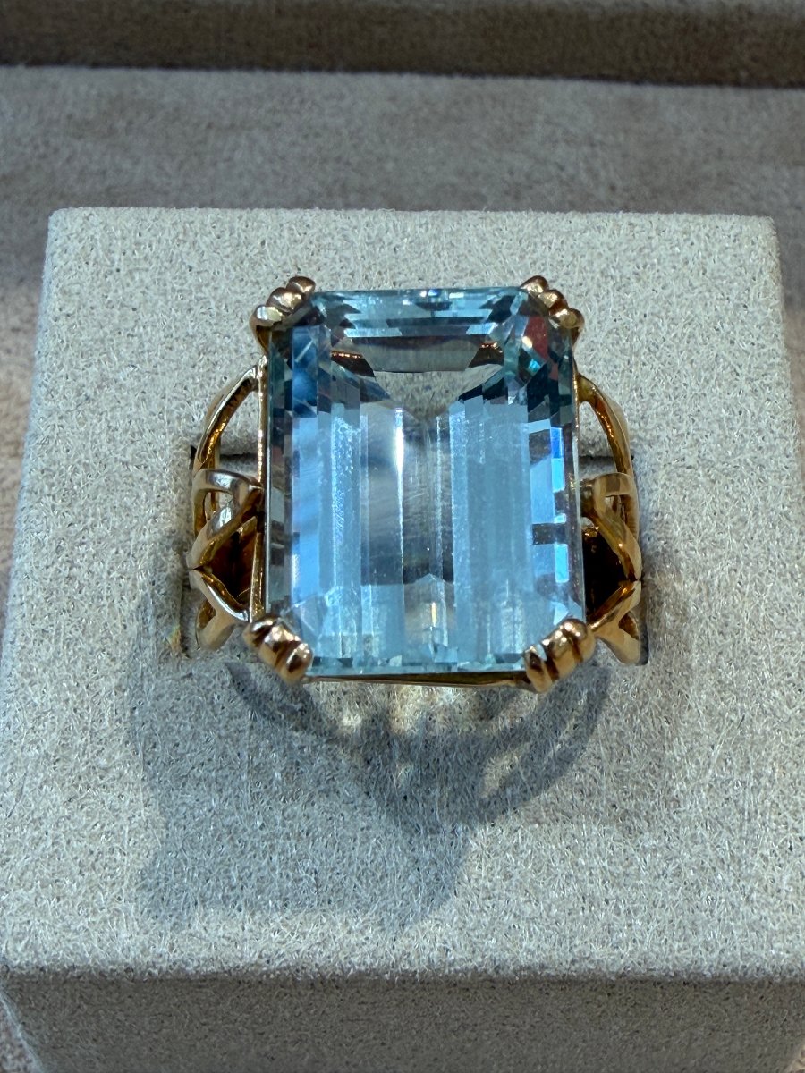 BAGUE COCKTAIL AIGUE-MARINE