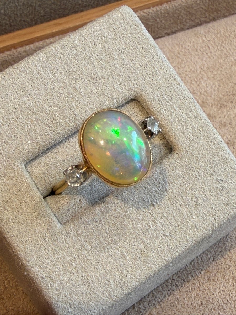 Antique Opal & Diamond Ring-photo-2