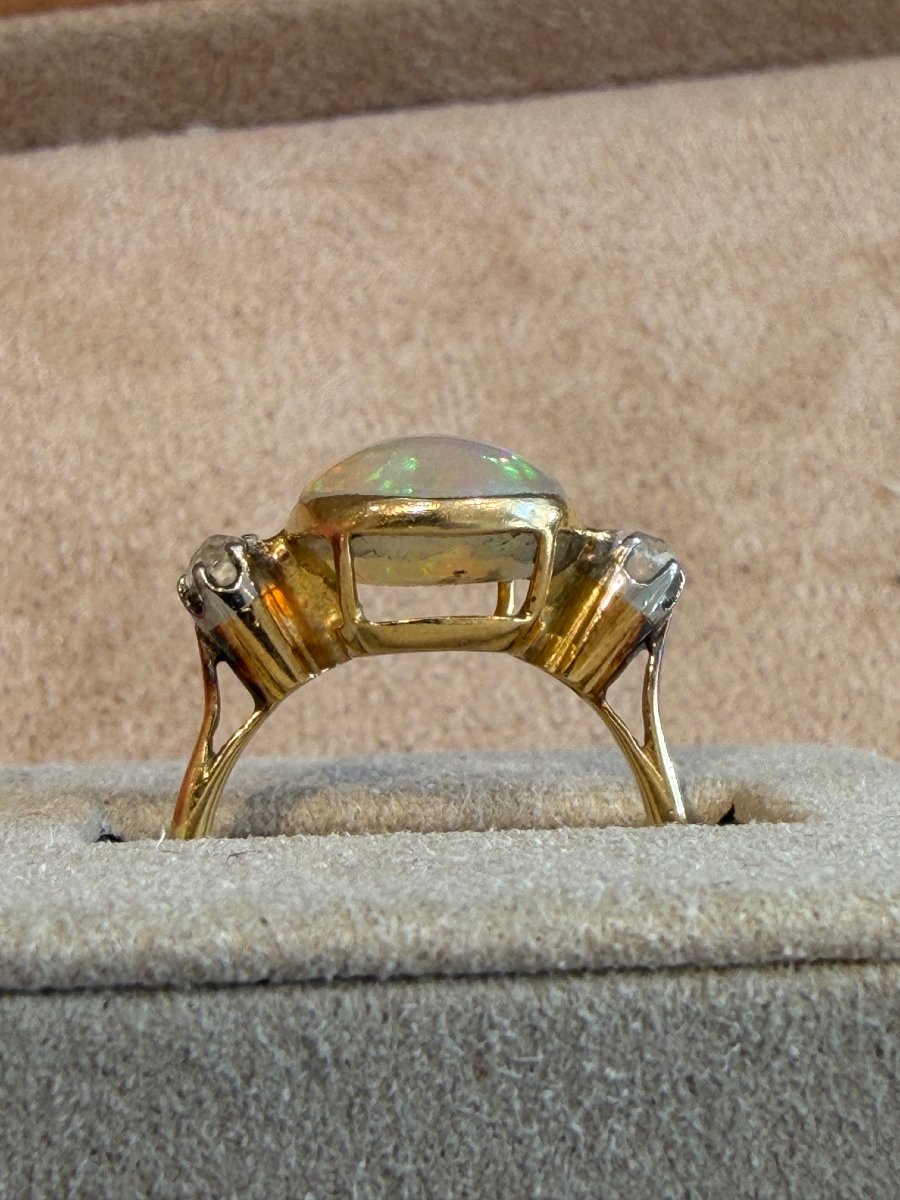 Antique Opal & Diamond Ring-photo-1