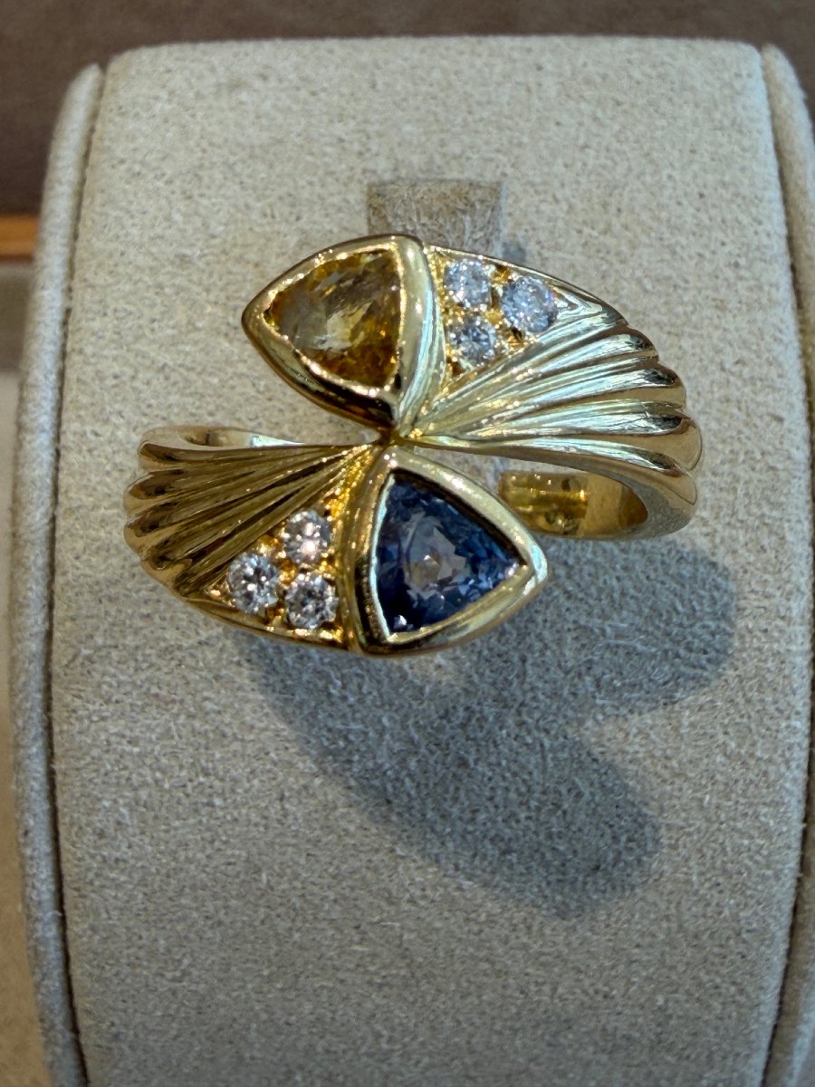 BAGUE TOI & MOI SAPHIR BLEU SAPHIR JAUNE