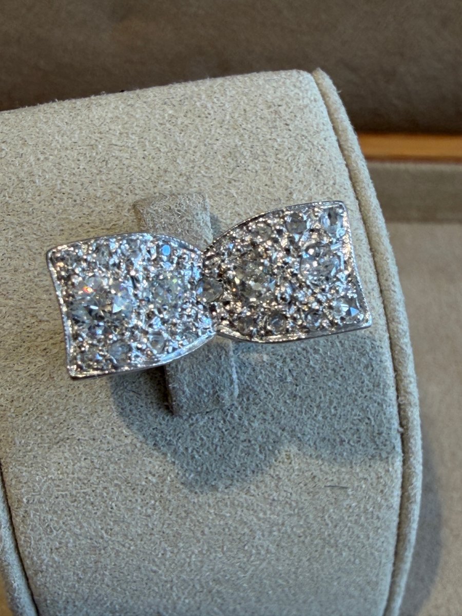 Diamond-set Bow Ring-photo-2