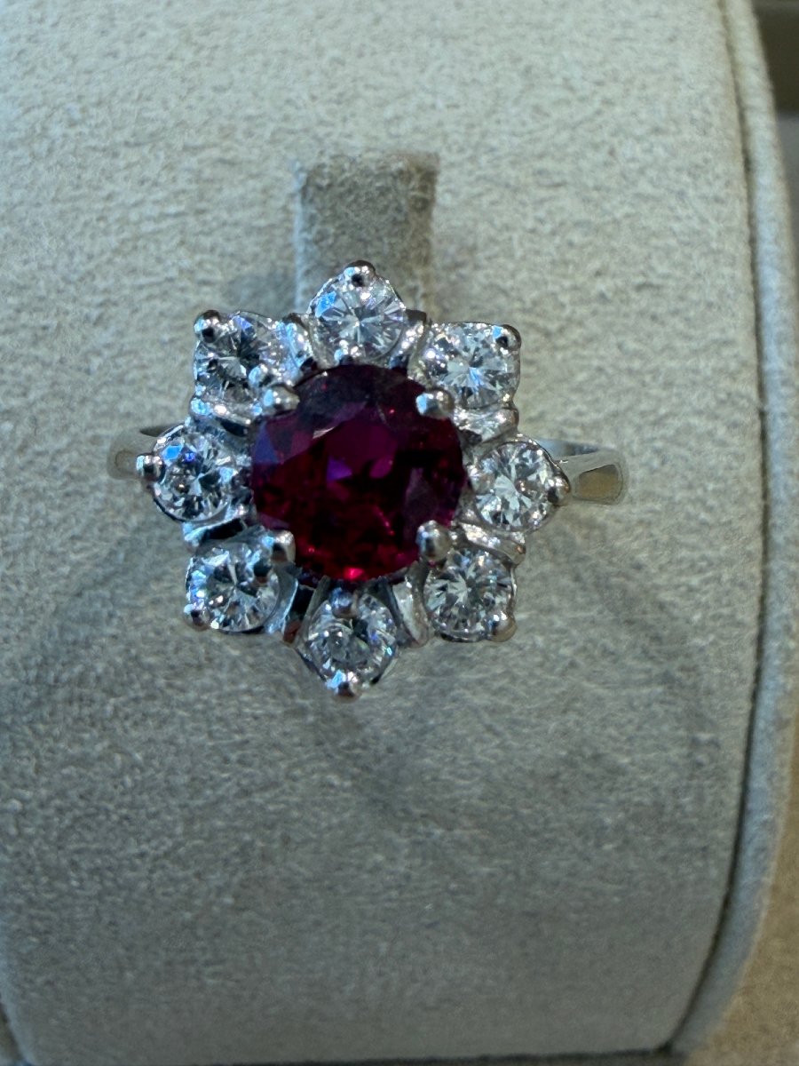 Daisy Ring With Ruby & Diamonds-photo-2