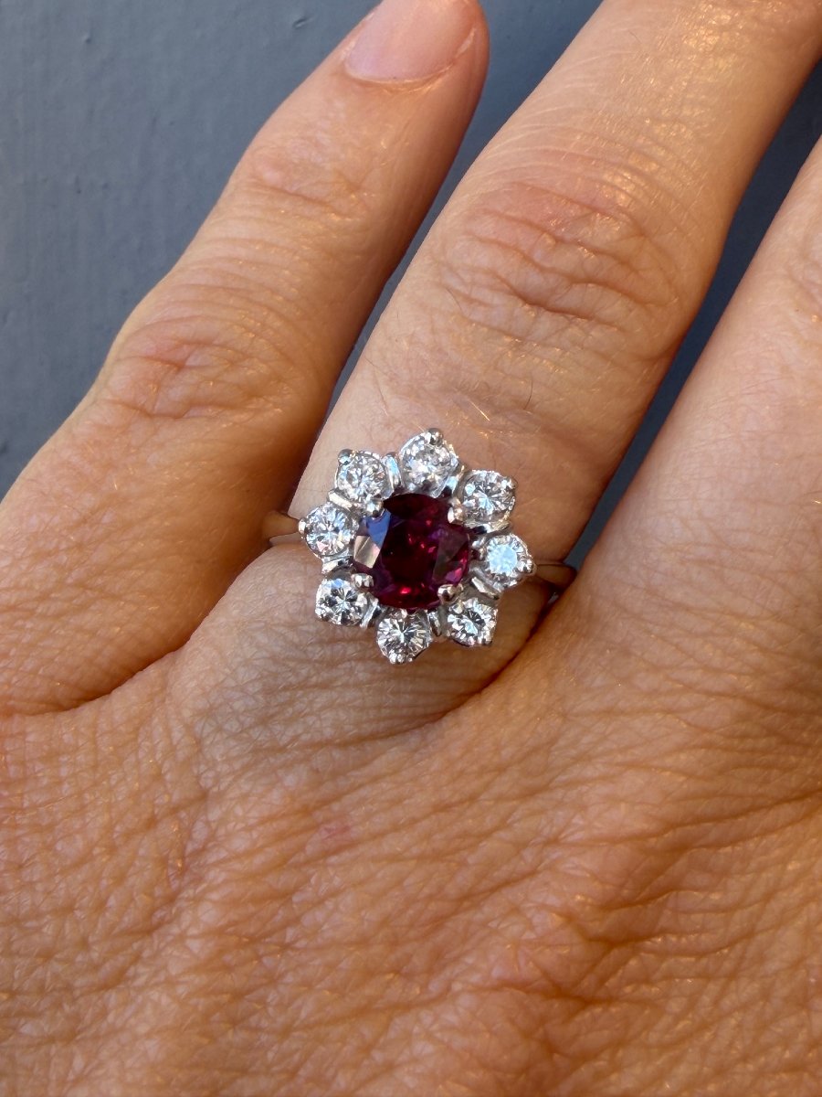 Daisy Ring With Ruby & Diamonds-photo-3