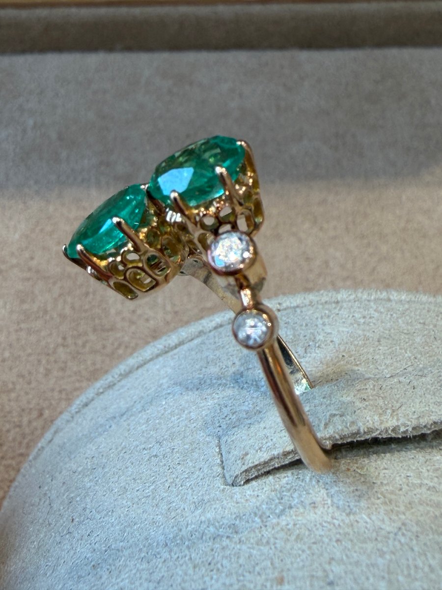 "you & Me" Emerald And Diamond Ring-photo-2