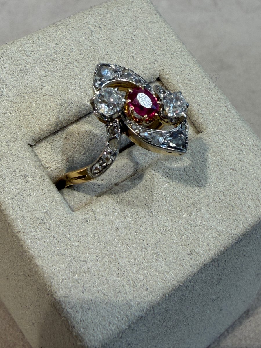 Antique Ruby & Diamond Ring-photo-2