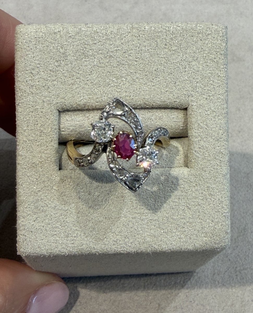 Antique Ruby & Diamond Ring-photo-3