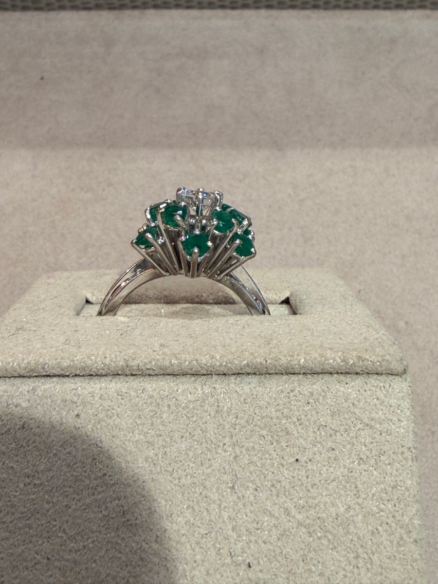 Antique Emerald & Diamond Ring -photo-3