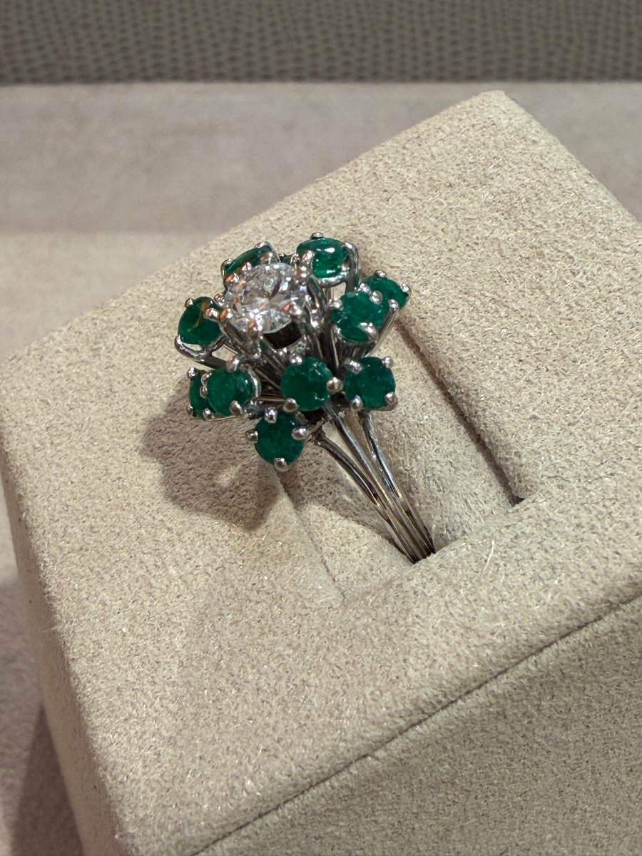 Antique Emerald & Diamond Ring -photo-4