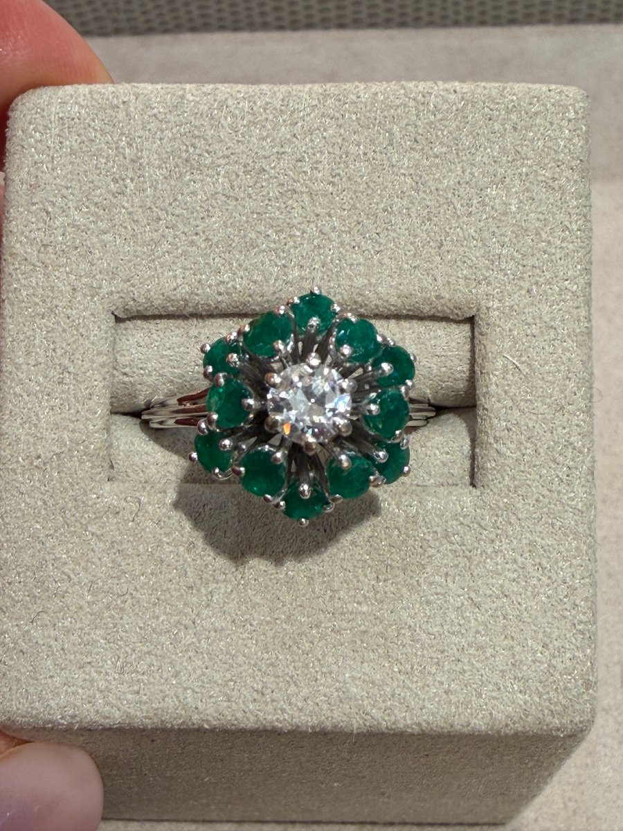 Antique Emerald & Diamond Ring -photo-1